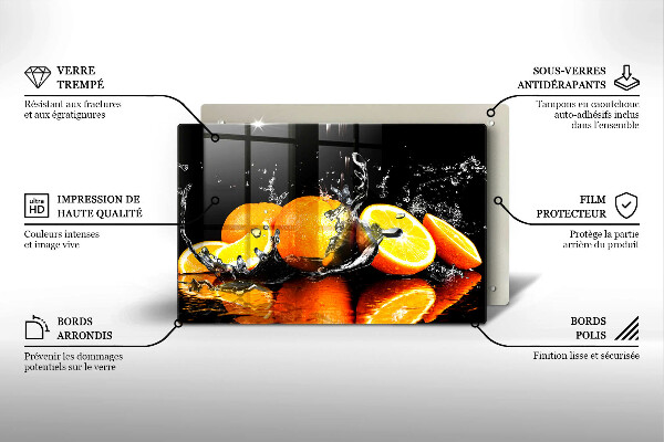 Cobertura placa vitrocerámica Fruta laranja suculenta