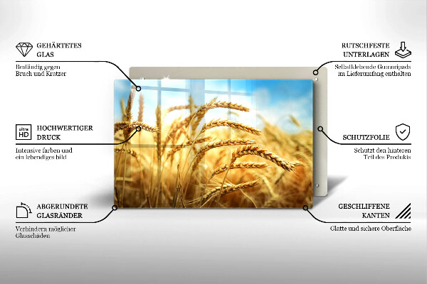 Protetor para fogão de vidro Espigas de grãos no campo