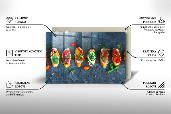 Protetor para fogão de vidro Sanduíches coloridos