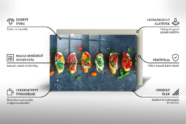 Protetor para fogão de vidro Sanduíches coloridos