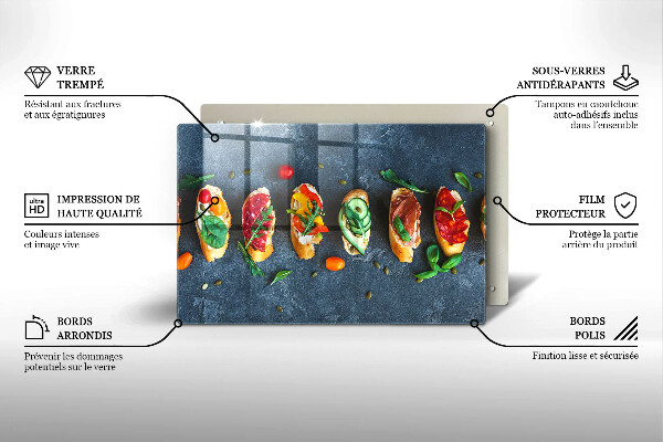Protetor para fogão de vidro Sanduíches coloridos