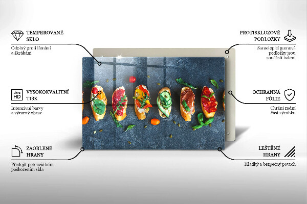 Protetor para fogão de vidro Sanduíches coloridos