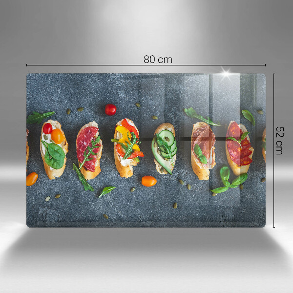 Protetor para fogão de vidro Sanduíches coloridos