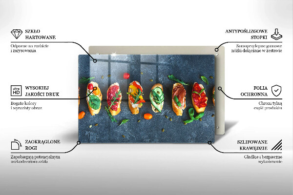 Protetor para fogão de vidro Sanduíches coloridos