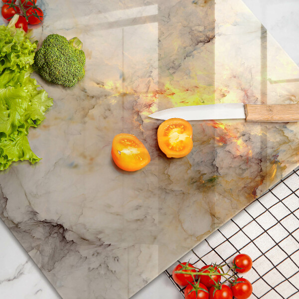 Protetor para fogão de vidro Textura de mármore com ouro