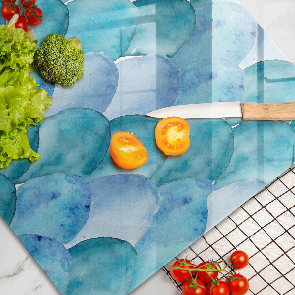 Protetor de fogão de vidro Escamas de aquarela