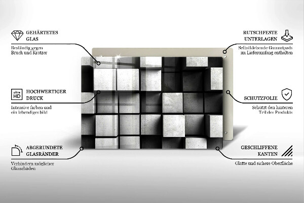 Protetor para fogão de vidro Fundo de geometria 3D