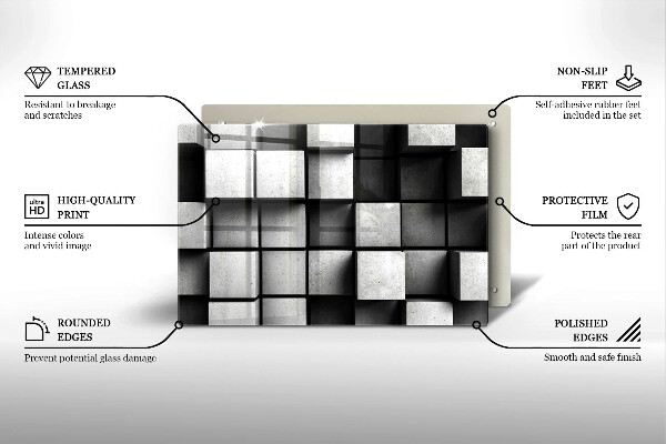 Protetor para fogão de vidro Fundo de geometria 3D