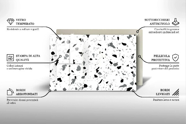 Protetor de fogão de vidro Grés decorativo