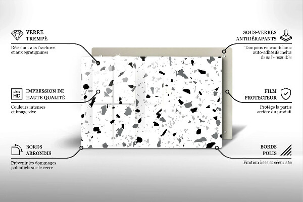 Protetor de fogão de vidro Grés decorativo