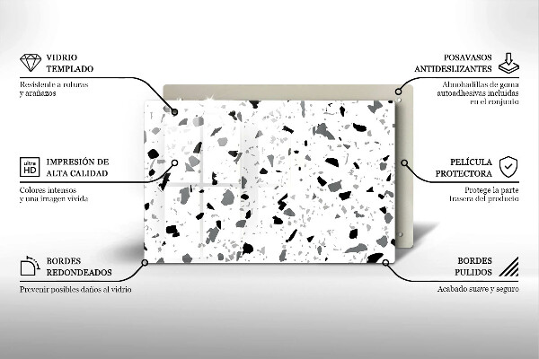 Protetor de fogão de vidro Grés decorativo