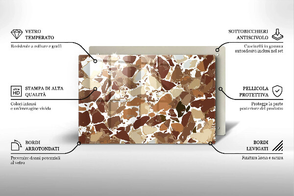 Protetor de fogão de vidro Pontos decorativos de pedra