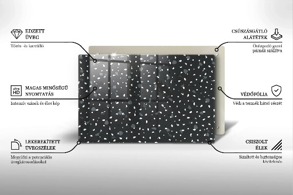 Protetor em vidro para fogão Pedra decorativa