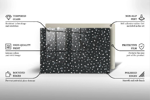 Protetor em vidro para fogão Pedra decorativa