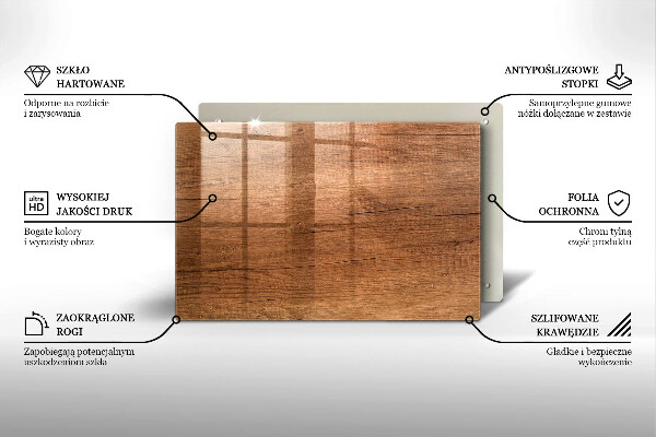 Protetor de fogão de vidro Textura de madeira