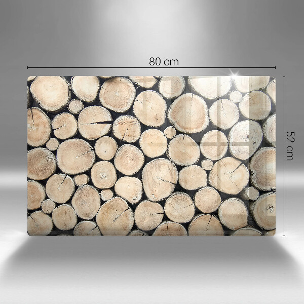 Protetor em vidro para fogão Troncos de árvores de madeira