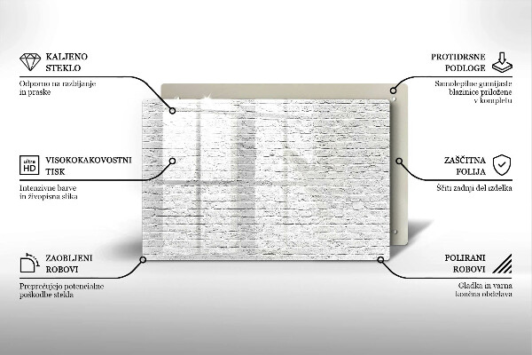 Protetor de fogão de vidro Parede de tijolos