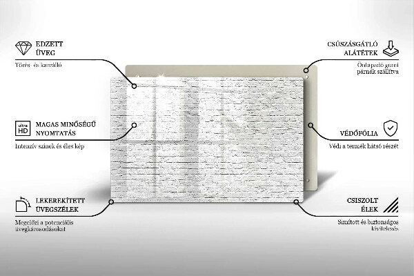 Protetor de fogão de vidro Parede de tijolos