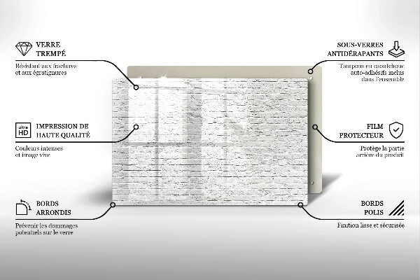 Protetor de fogão de vidro Parede de tijolos