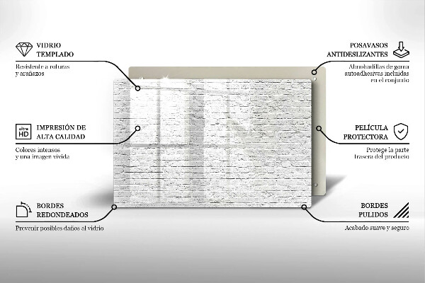 Protetor de fogão de vidro Parede de tijolos