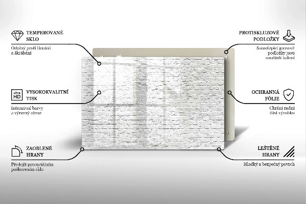 Protetor de fogão de vidro Parede de tijolos