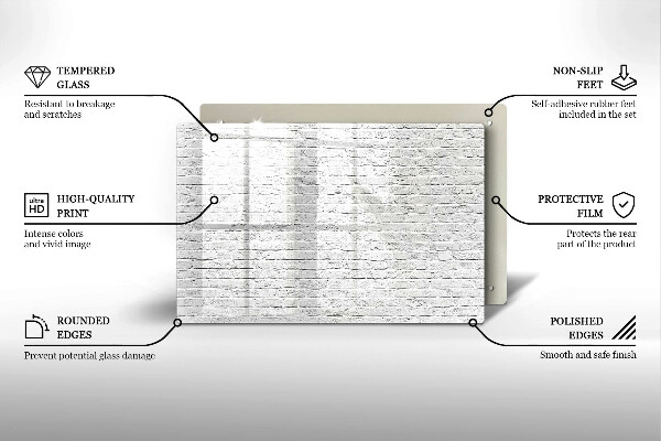 Protetor de fogão de vidro Parede de tijolos