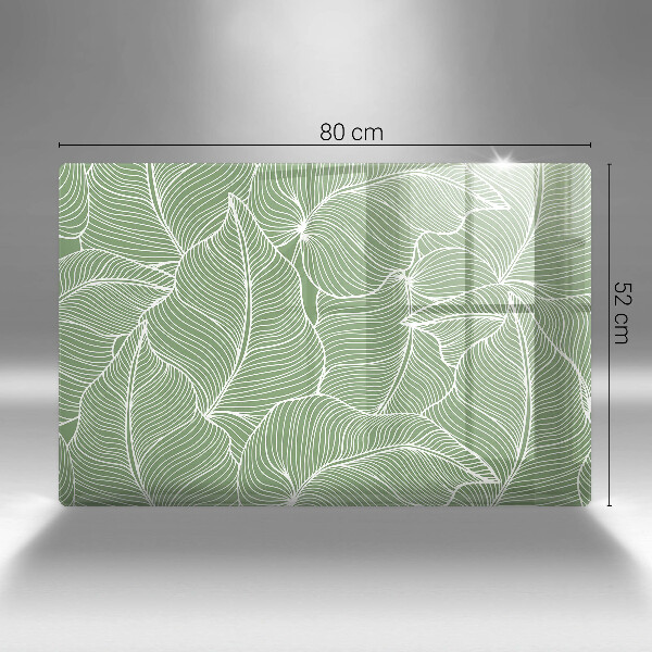 Protetor em vidro para fogão Folhas lineares