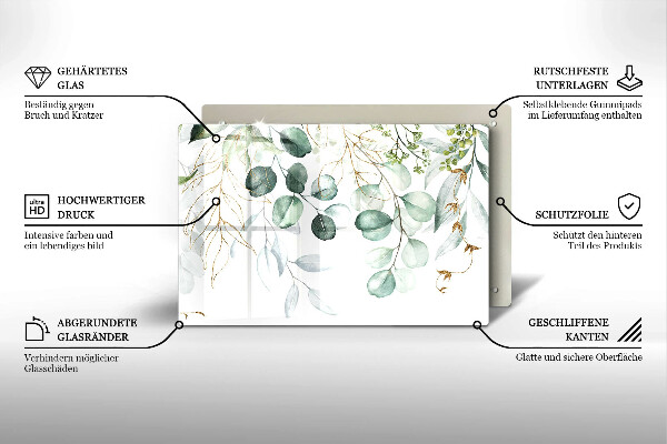Cobertura placa vitrocerámica Plantas pintadas