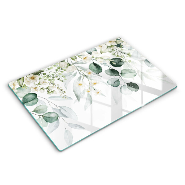 Protetor para fogão de vidro Plantas em aquarela