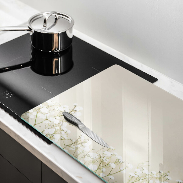 Protetor para fogão de vidro Flores boho de Gypsophila