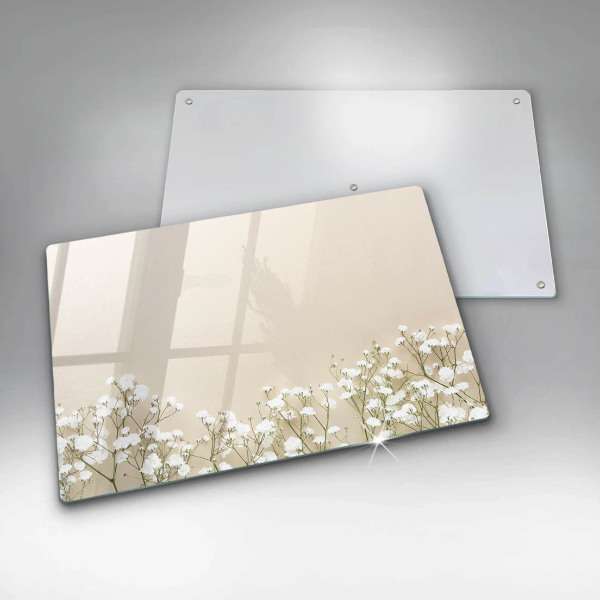 Protetor para fogão de vidro Flores boho de Gypsophila