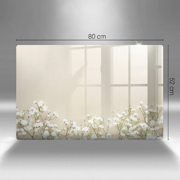 Protetor para fogão de vidro Flores boho de Gypsophila