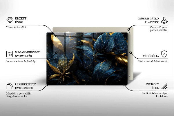 Cobertura placa vitrocerámica Folhas decorativas com ouro