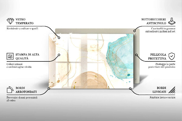 Protetor para fogão de vidro Formas boho brilhantes