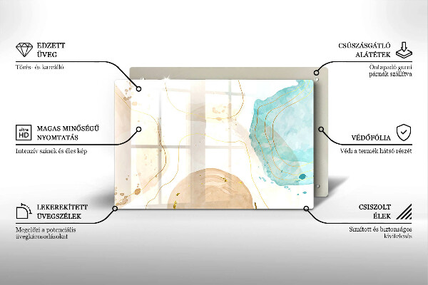 Protetor para fogão de vidro Formas boho brilhantes