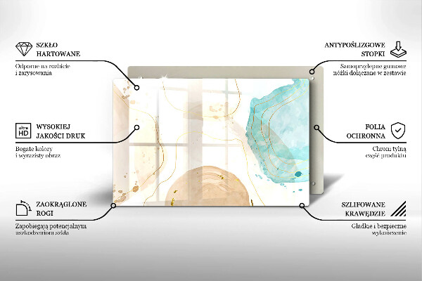 Protetor para fogão de vidro Formas boho brilhantes