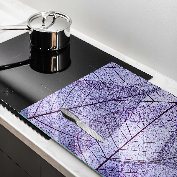 Protetor de fogão de vidro Folhas com nervuras