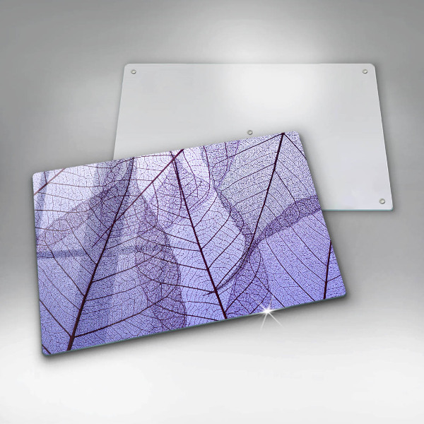 Protetor de fogão de vidro Folhas com nervuras