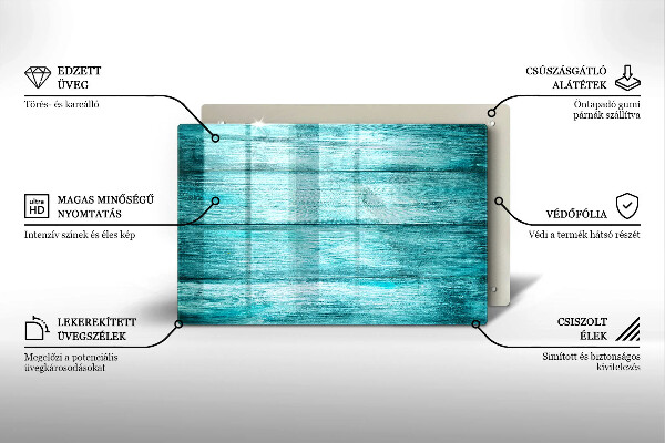 Protetor para fogão de vidro Tábuas de madeira vintage
