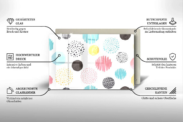 Protetor para fogão de vidro Formas pintadas