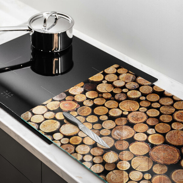 Protetor de fogão de vidro Troncos de árvores