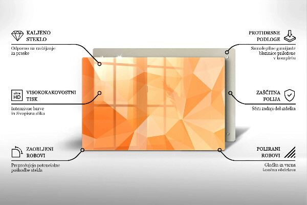 Protetor de fogão de vidro Fundo geométrico