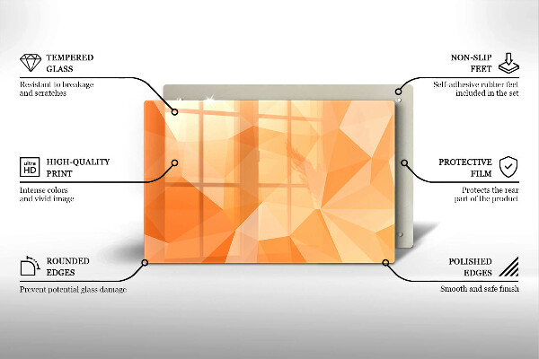 Protetor de fogão de vidro Fundo geométrico