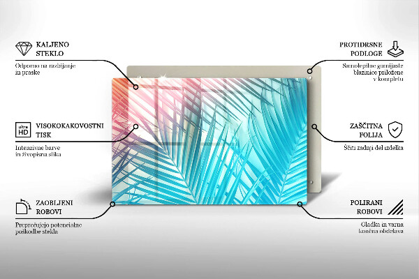 Protetor de fogão de vidro Folhas pastéis