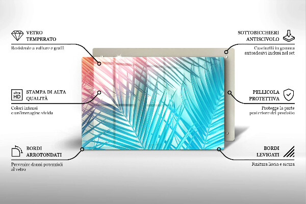 Protetor de fogão de vidro Folhas pastéis