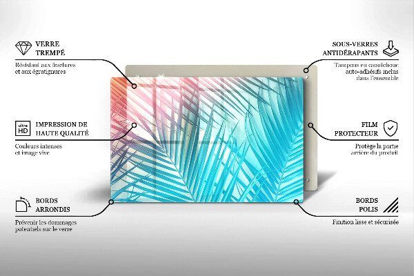 Protetor de fogão de vidro Folhas pastéis