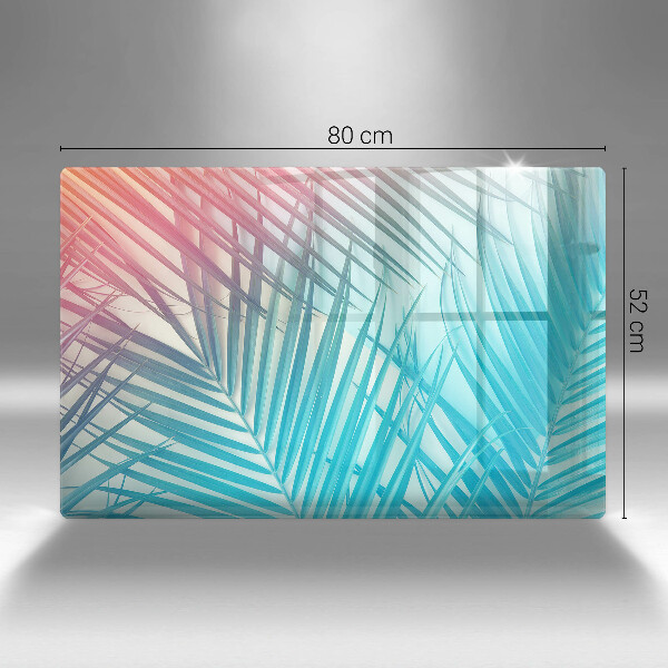 Protetor de fogão de vidro Folhas pastéis