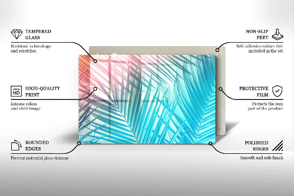 Protetor de fogão de vidro Folhas pastéis