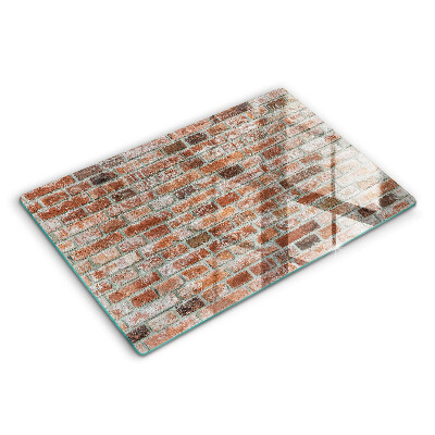 Protetor em vidro para fogão Parede de tijolos antigos