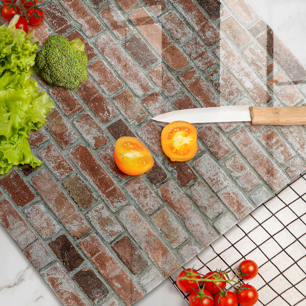 Protetor em vidro para fogão Parede de tijolos antigos